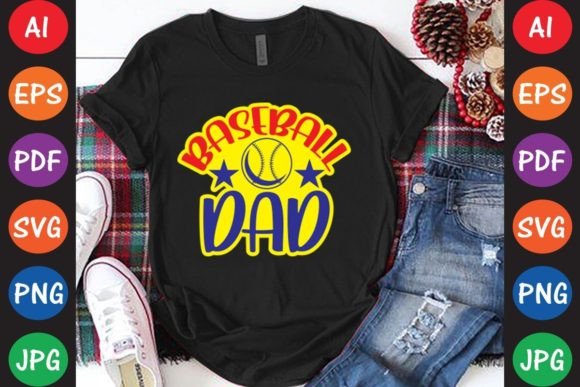 Baseball Dad: A Versatile Graphics and T-Shirt Design