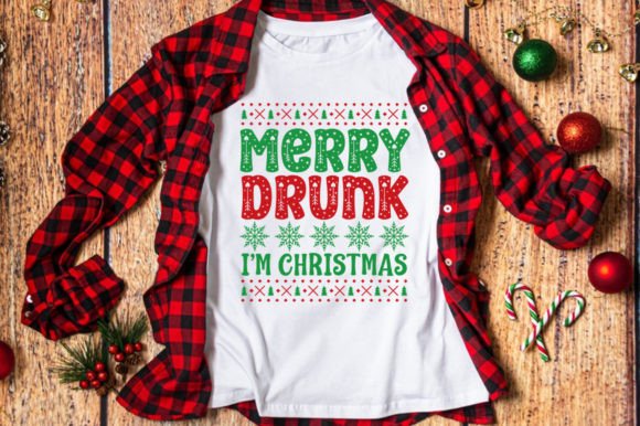 Evaluating Merry Drunk I'm Christmas Ugly Sweater SVG Design