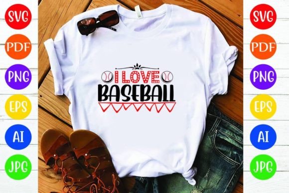 I Love Baseball: A Versatile Graphics and T-Shirt Design Asset