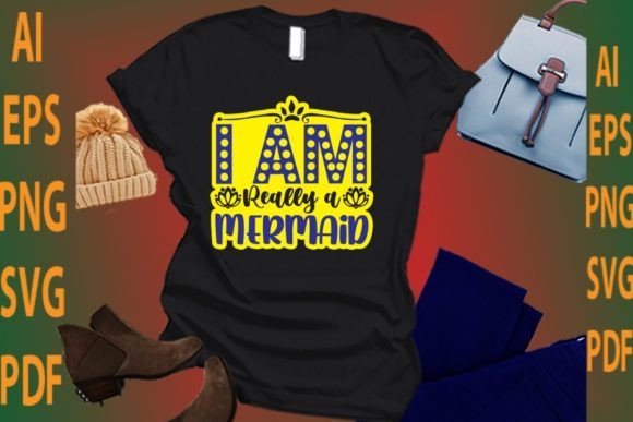 Mermaid Magic: A Fresh T-Shirt and Graphics Design