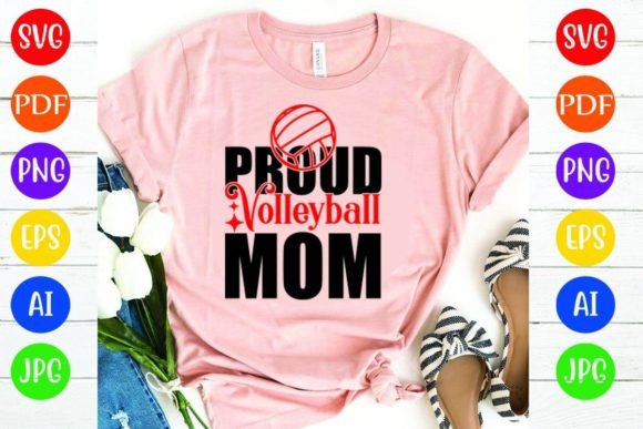 Proud Volleyball Mom: A Versatile Graphic for T-Shirt Designs