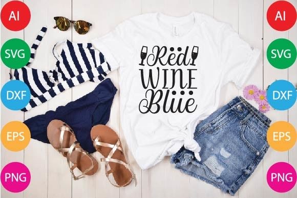 Red Wine Blue Graphics for Timeless T-Shirt Designs